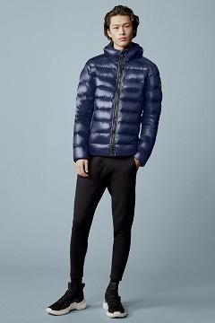 Chamarras Canada Goose Hombre Mexico - Crofton Chaqueta De Plumas Black Label Azul Oscuro Marino RZ6428139